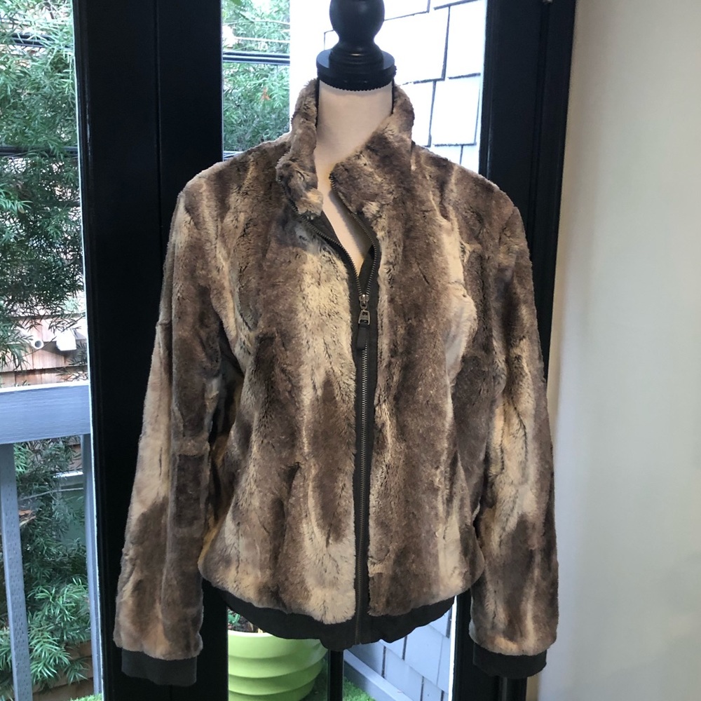 Splendid Faux Fur Bomber Jacket